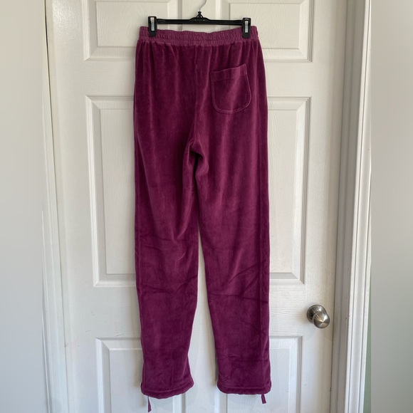 Suzie Kondi Velour Unisex Track Pants Size XS Plum Purple NWT Athleisure - Picture 6 of 14